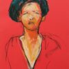 Ewa Rogala 'A portait of a woman on a red background'