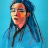 Ewa Rogala 'A portrait of a woman on blue background'