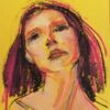 Ewa Rogala 'Portret kobiety na żółtym tle'